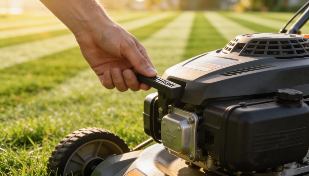 Green lawn runners spreading across a bare patch of soil in a spring lawn